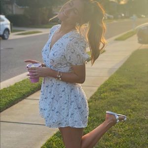 Red dress boutique bow back romper small